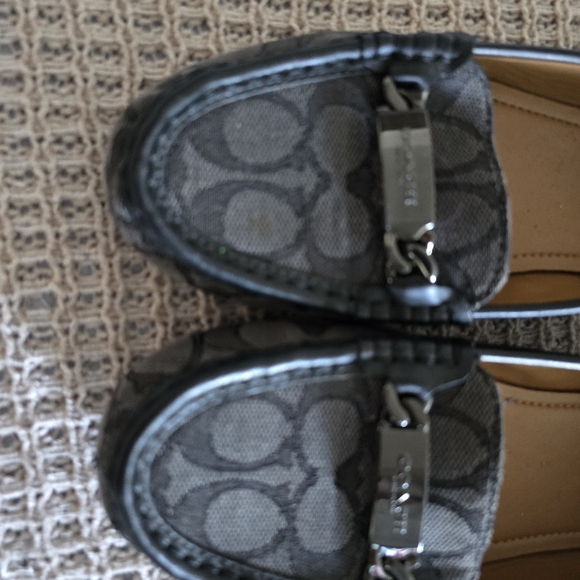 Coach Signature Black and Gray Loafers - Picture 3 of 5
